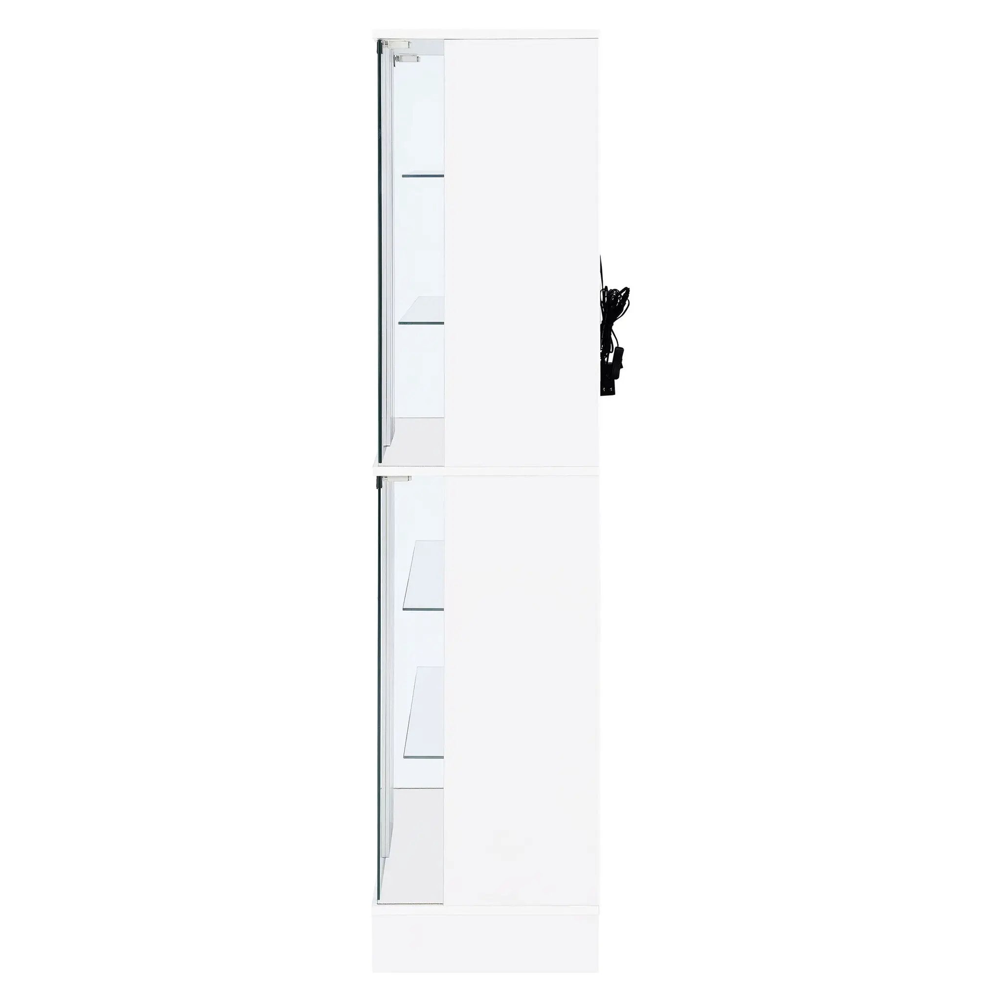 Cabra 4-door LED Curio Display Cabinet White High Gloss by Unique Piece Furniture