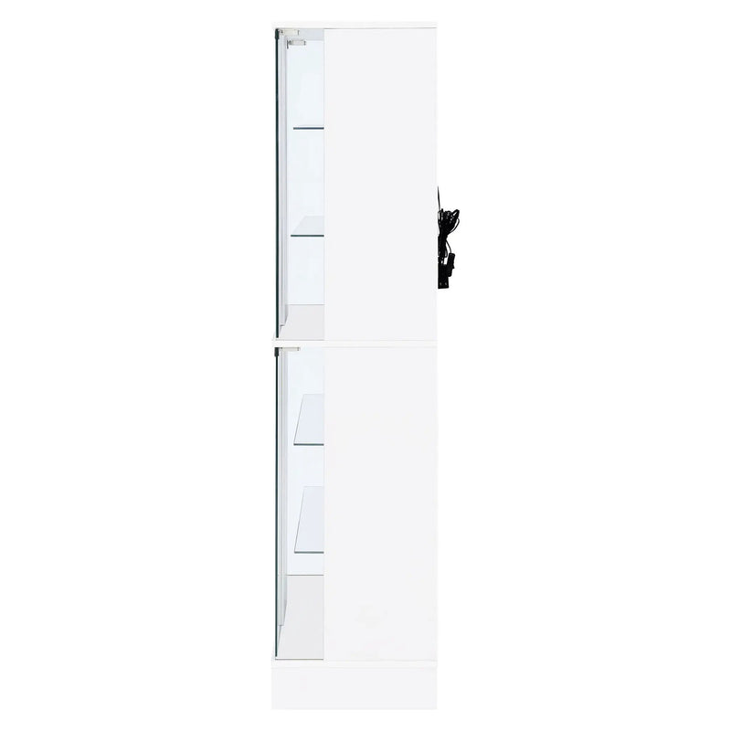 Cabra 4-door LED Curio Display Cabinet White High Gloss by Unique Piece Furniture