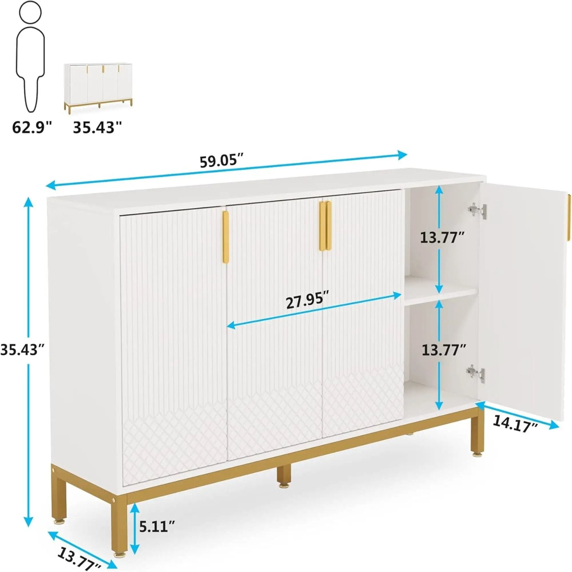 Buffet Sideboard Cabinet With Geometric Doors by HouseOfZazla