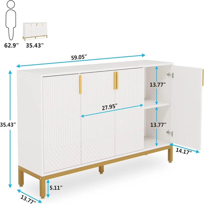 Buffet Sideboard Cabinet With Geometric Doors by HouseOfZazla
