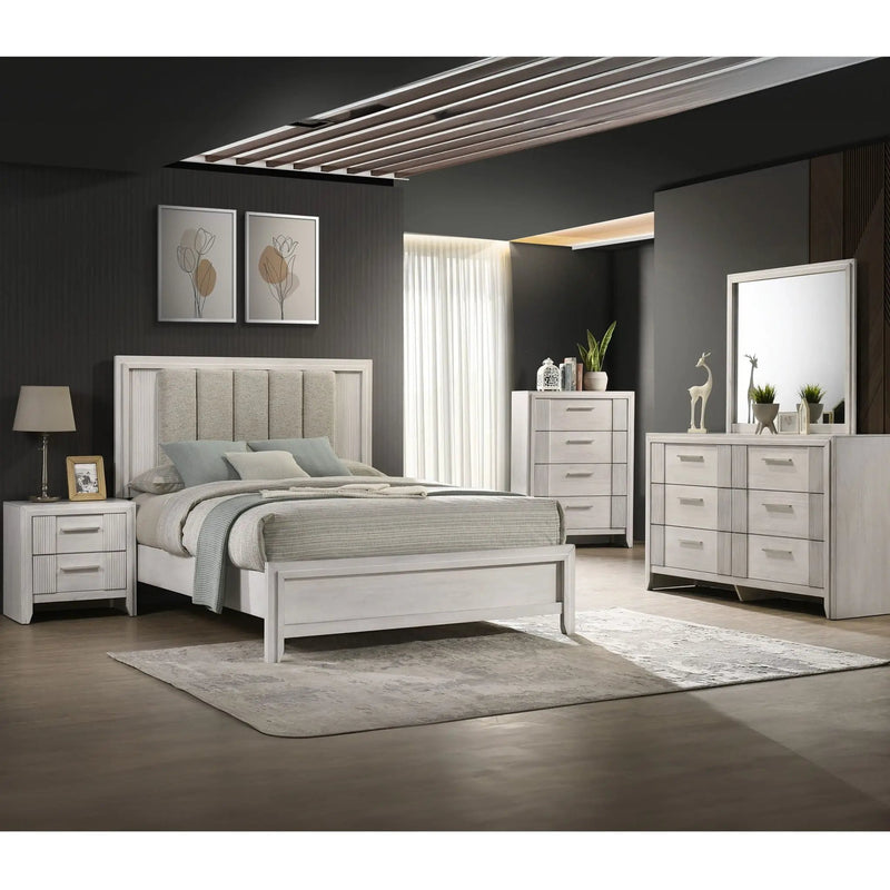 2 Drawer Nightstand With Bar Handle - Antique White by Unique Piece Furniture