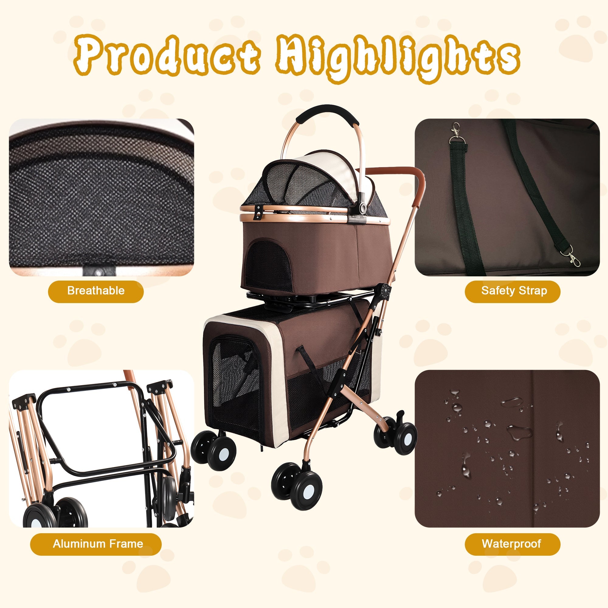 Double Pet Stroller for Dogs and Cats by HouseOfZazla