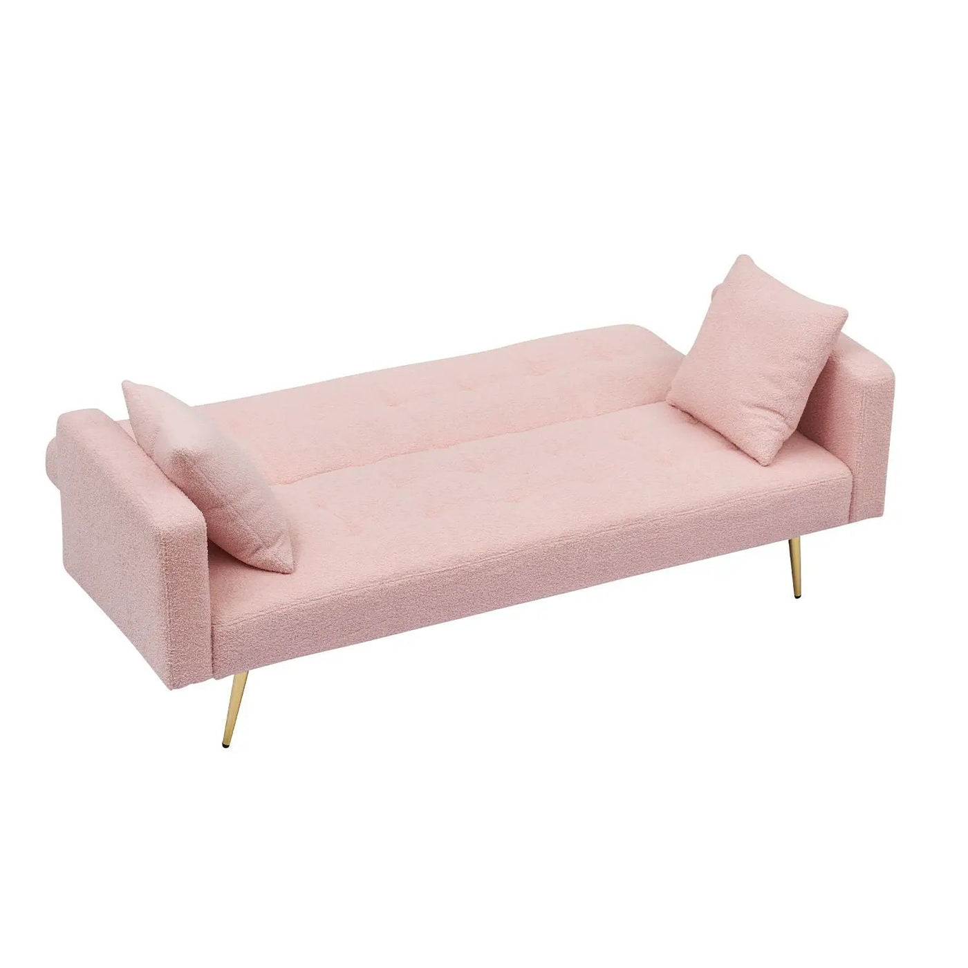 Teddy Fleece Sofa Bed With Luxurious Throw Pillows by Unique Piece Furniture