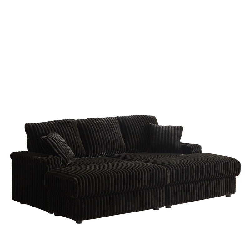 3 Seater Sofa With 2 Ottomans For Living Room by HouseOfZazla