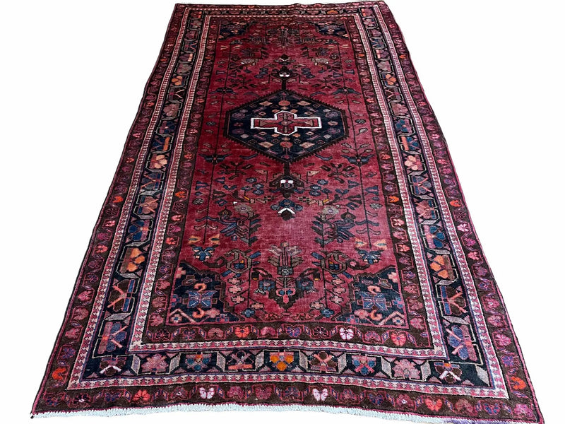 5.5 X 10 Handmade Wool Tribal Gallery Rug Wide Runner Corridor Rug Floral Red by Jewel Rugs
