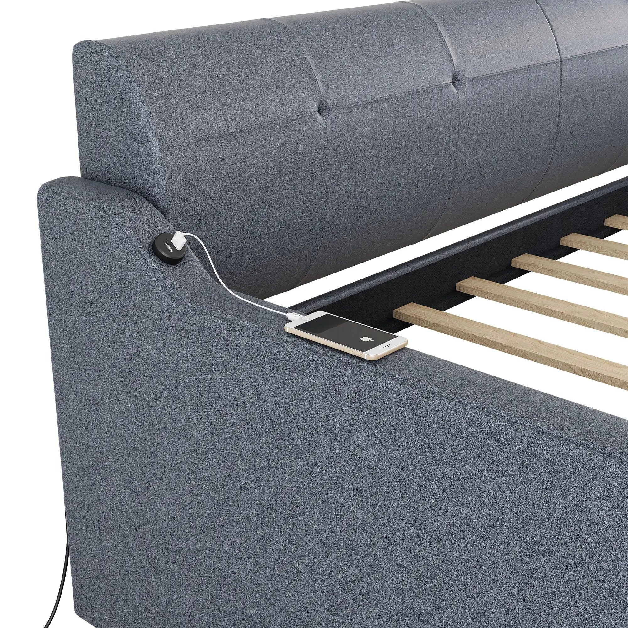 Upholstered Daybed With Trundle And USB Charging by Unique Piece Furniture