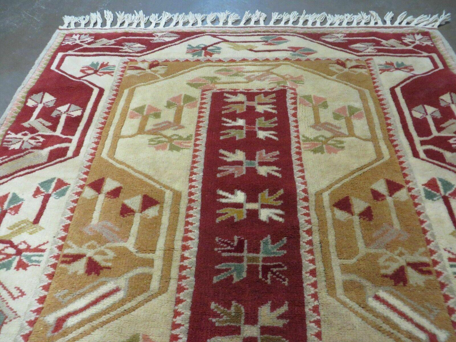 4' X 6' Vintage Handmade Knotted Turkish Kazak Pattern Wool Rug Carpet Nice by Jewel Rugs