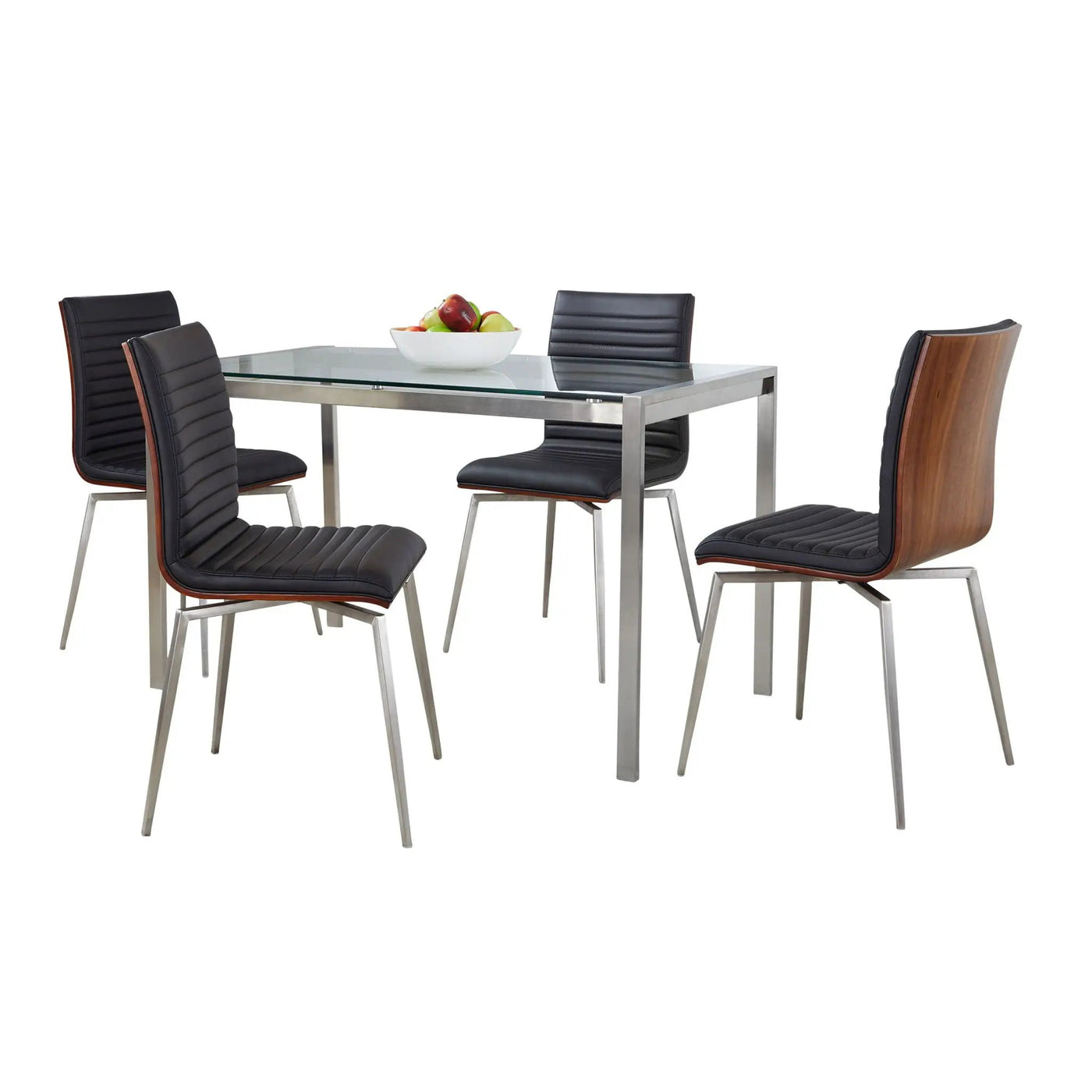Fuji Mason - Swivel Contemporary Dining Set Dining Set, Glass, 5 Piece by HouseOfZazla