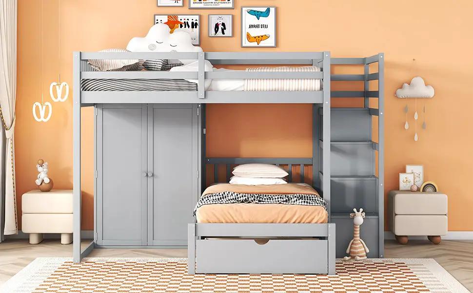 Bunk Bed With Wardrobe, Drawers by HouseOfZazla
