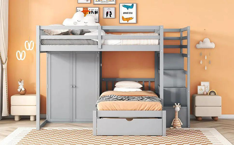 Bunk Bed With Wardrobe, Drawers by HouseOfZazla