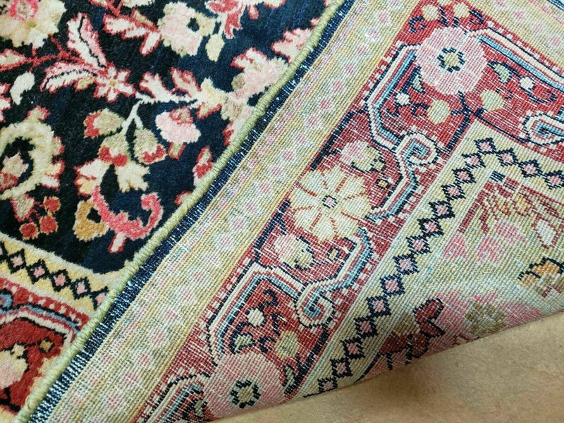 4' X 6' Antique Handmade India Floral Oriental Wool Rug Carpet Organic Blue by Jewel Rugs