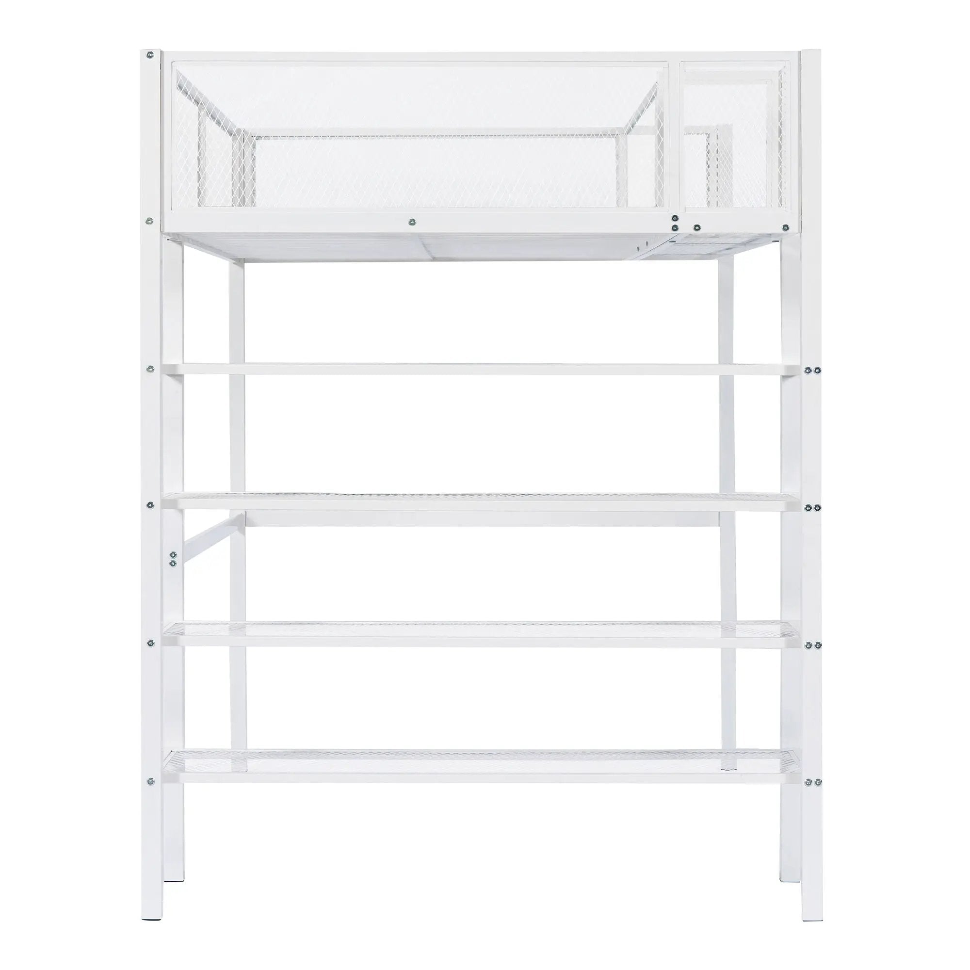 Loft Bed With 4 Tier Shelves And Storage by Unique Piece Furniture