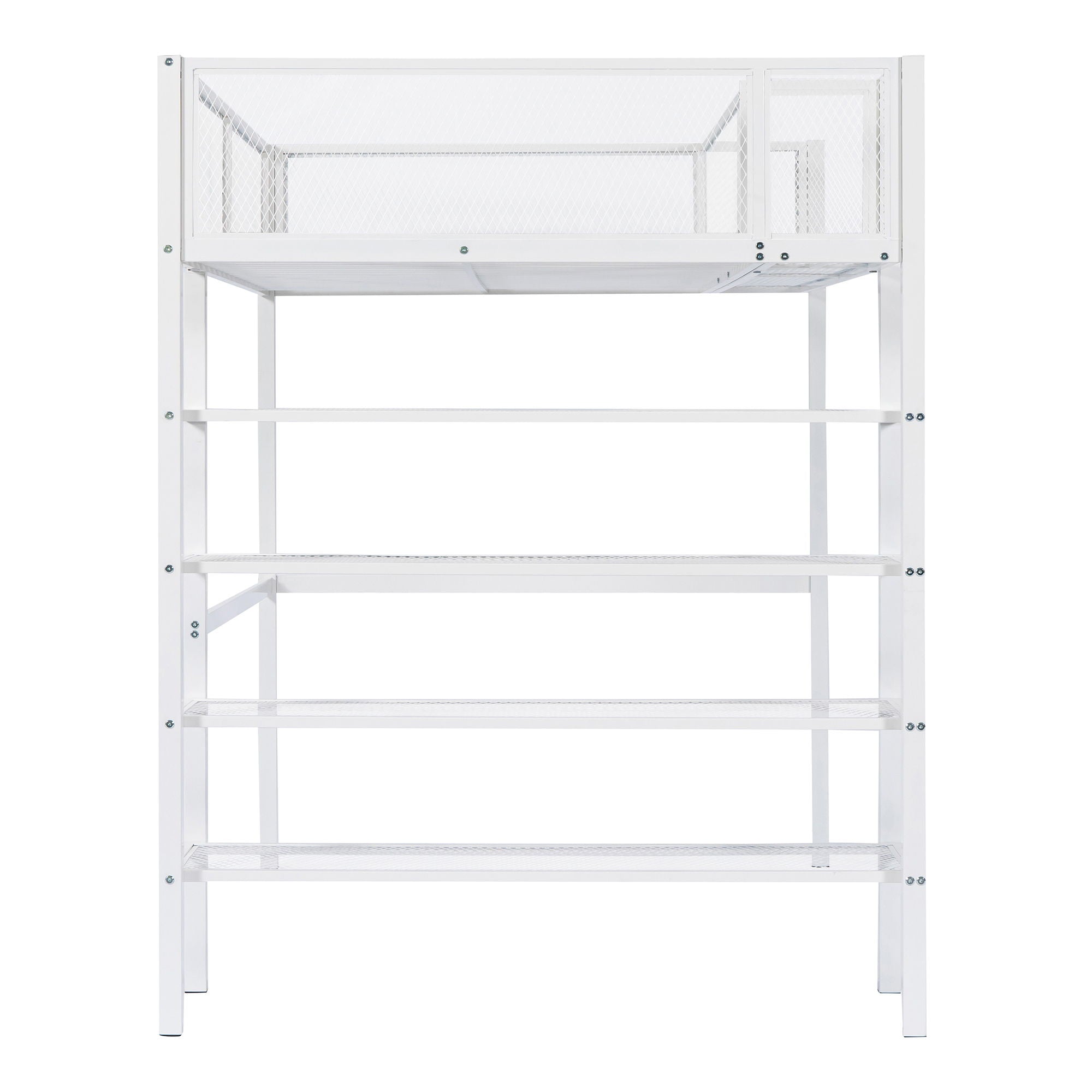 Loft Bed With 4 Tier Shelves And Storage by HouseOfZazla