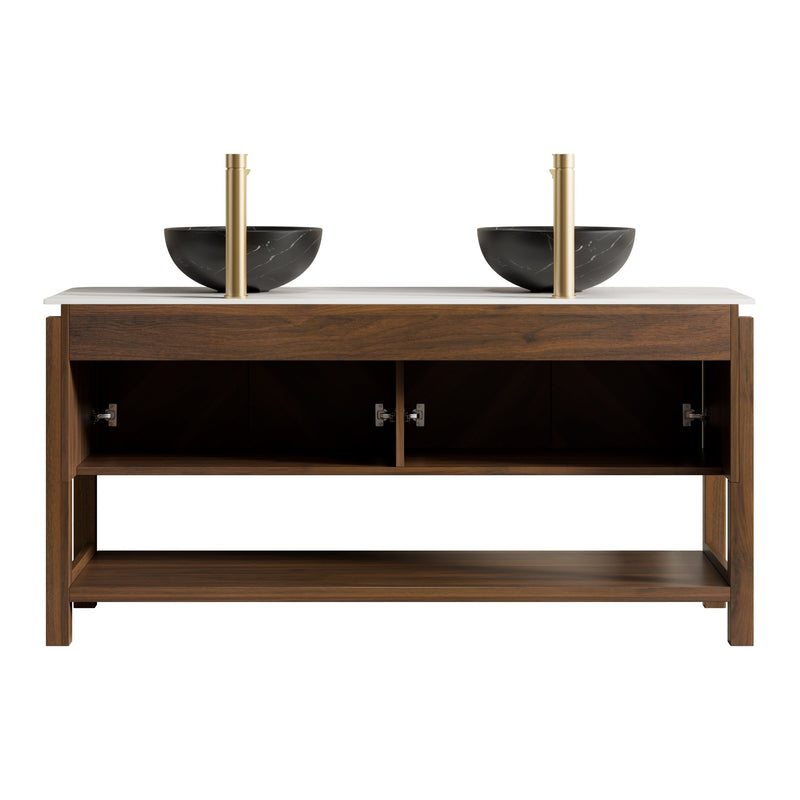 Indigo 60" Bathroom Vanity with Sinter Stone Countertop by HouseOfZazla