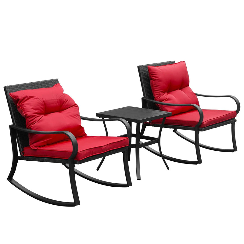 Metal 2-Person Outdoor Patio Rocking Seating Group with Cushions by HouseOfZazla
