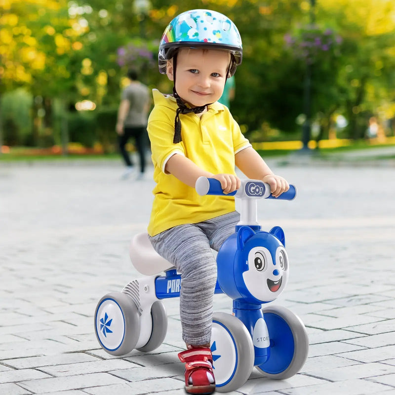 Baby Balance Bike No Pedal Lightweight Infant 4 Wheels Baby Bicycle-Blue by DirectDeals