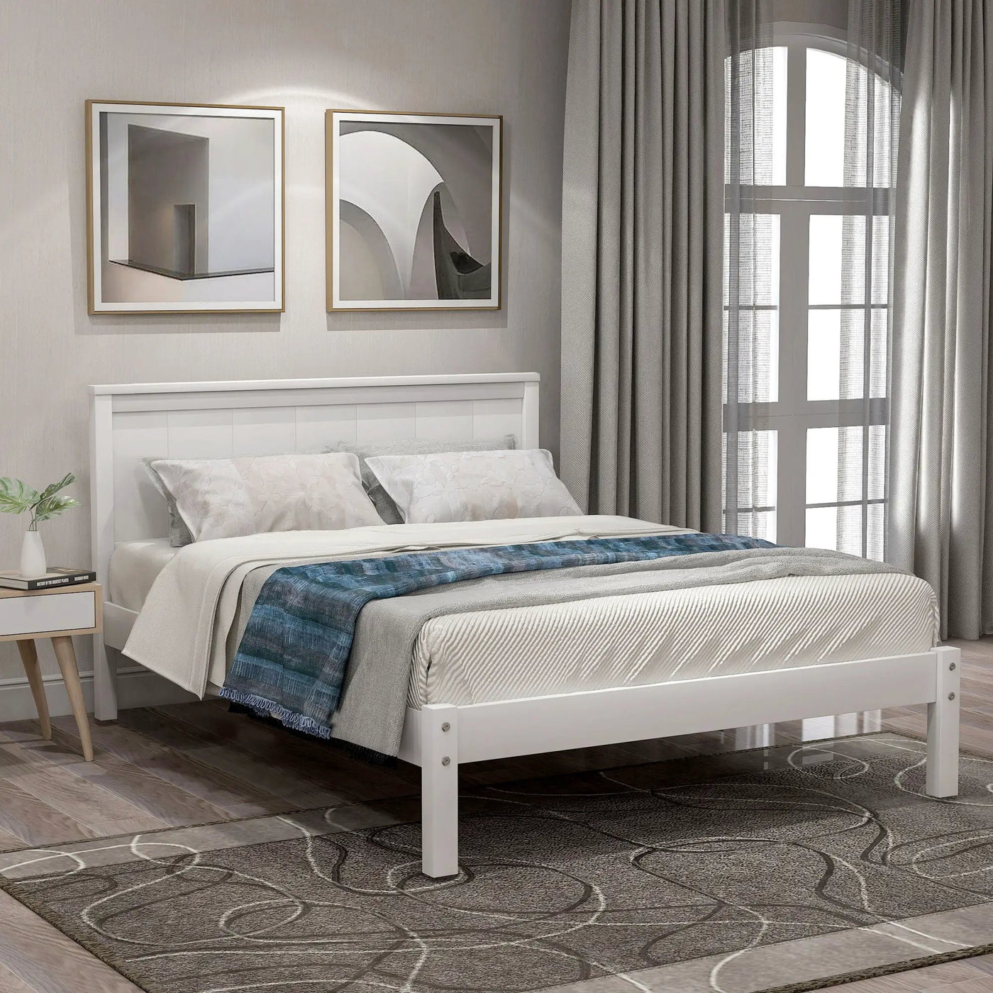 Platform Bed Frame With Headboard by HouseOfZazla