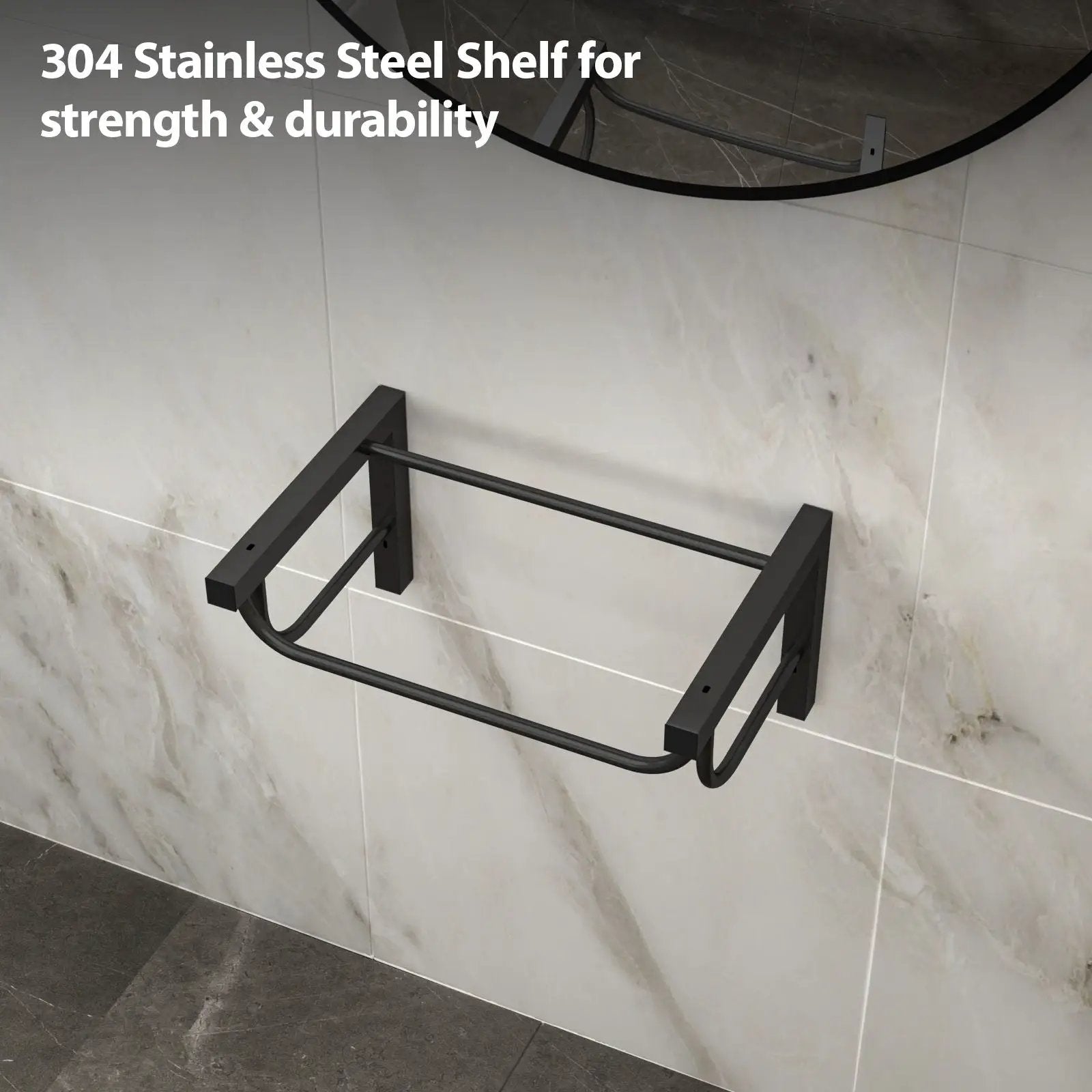Wall Mounted Rectangular Bathroom Sink With 304 Stainless Steel Towel Bar & Overflow - White by Unique Piece Furniture