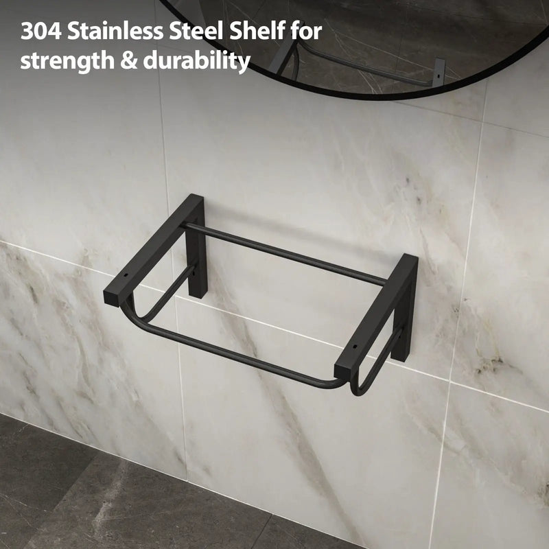 Wall Mounted Rectangular Bathroom Sink With 304 Stainless Steel Towel Bar & Overflow - White by HouseOfZazla