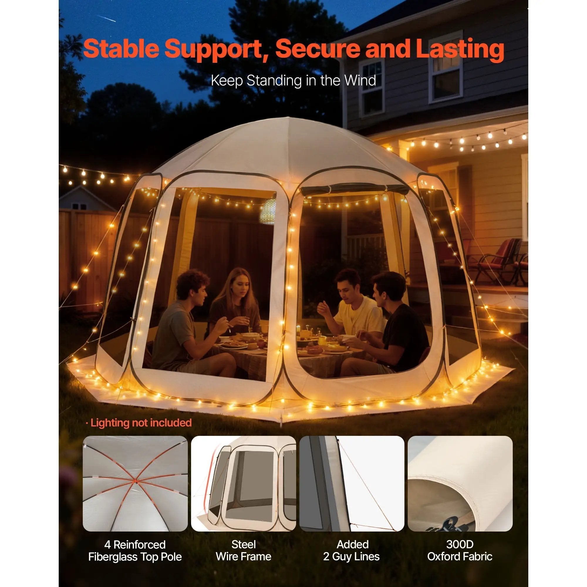 Screen House Tent, 12 x 11 ft, 10-12 Person Portable Canopy by HouseOfZazla