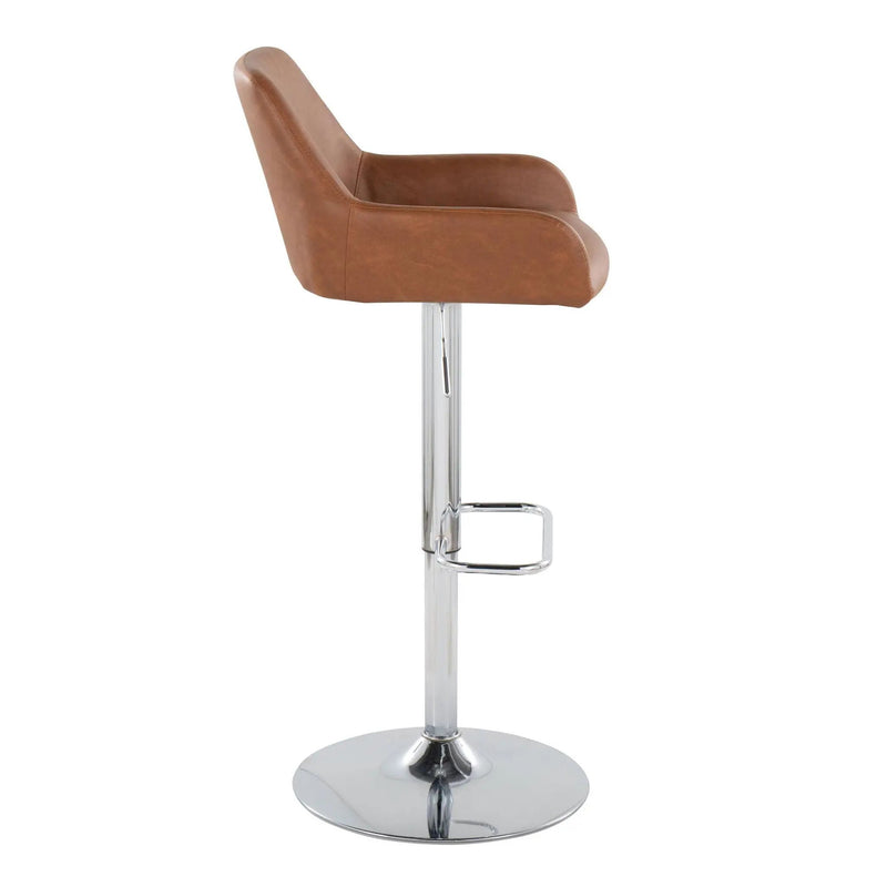 Daniella - Contemporary Adjustable Barstool With Swivel With Rounded Rectangle Footrest (Set of 2) by Unique Piece Furniture