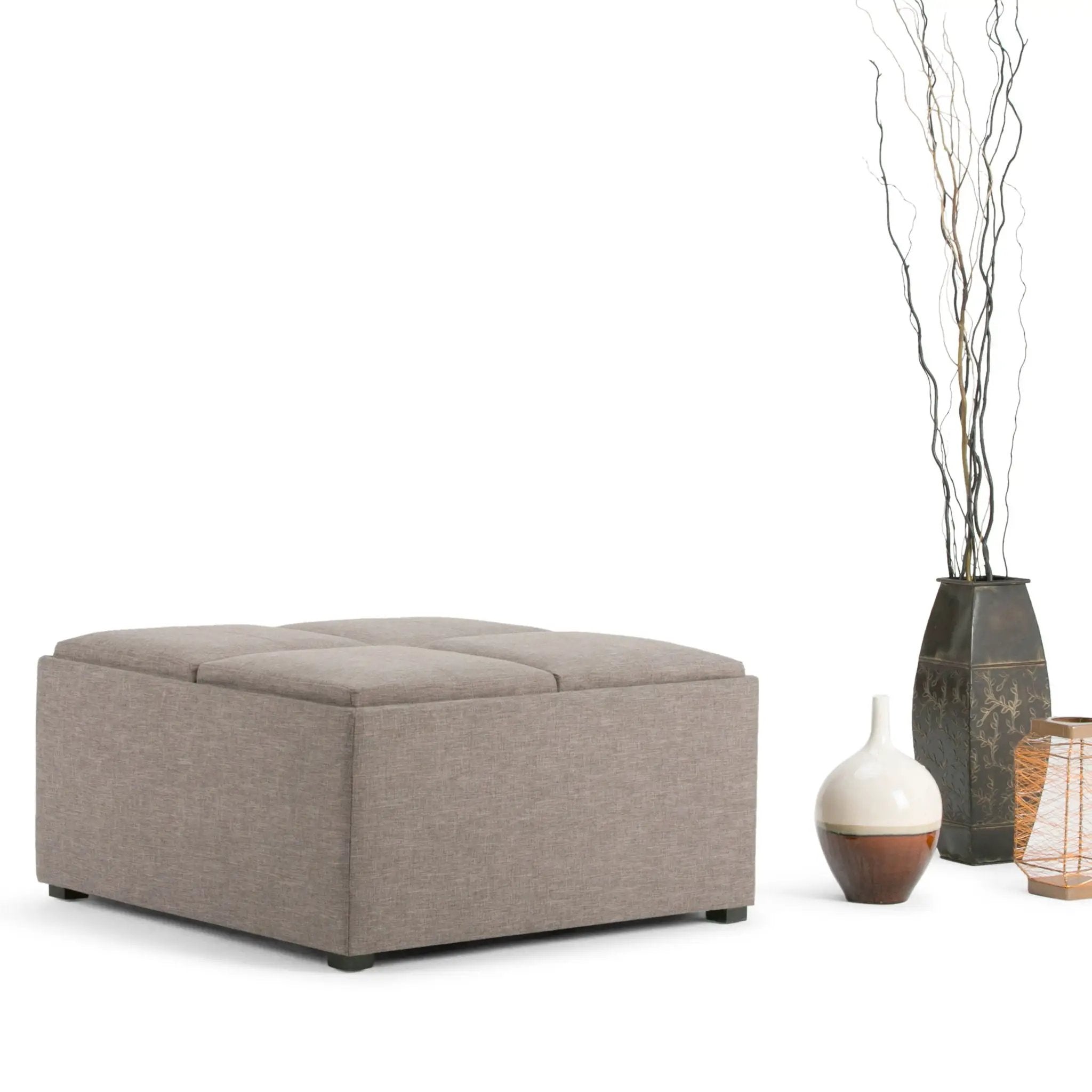 Avalon - Square Coffee Table, Storage Ottoman by Unique Piece Furniture