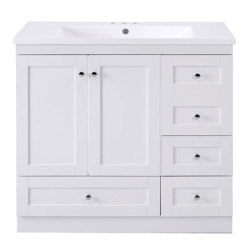Shaker Free Standing Bathroom Vanity Cabinet With Sink, Soft Close Drawers, Soft Close Doors by HouseOfZazla