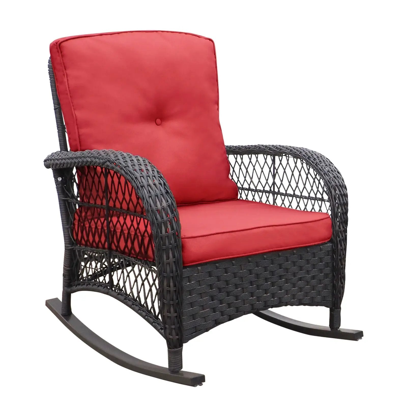 3 Pieces Outdoor Wicker Rocker Patio Bistro Set by HouseOfZazla