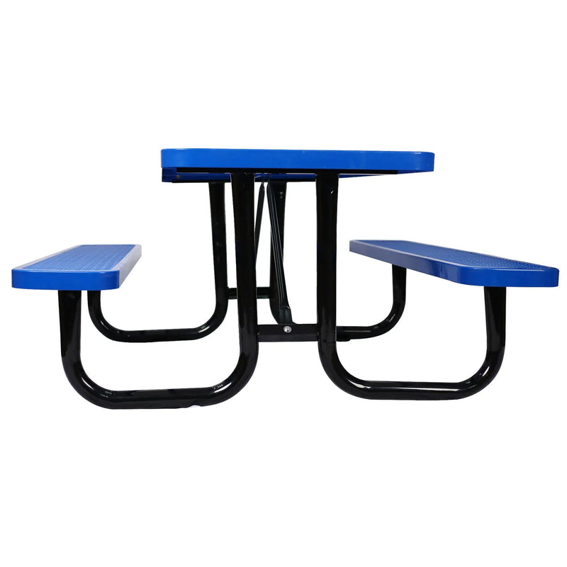 Rectangular Outdoor Steel Picnic Table With Umbrella Pole by Unique Piece Furniture