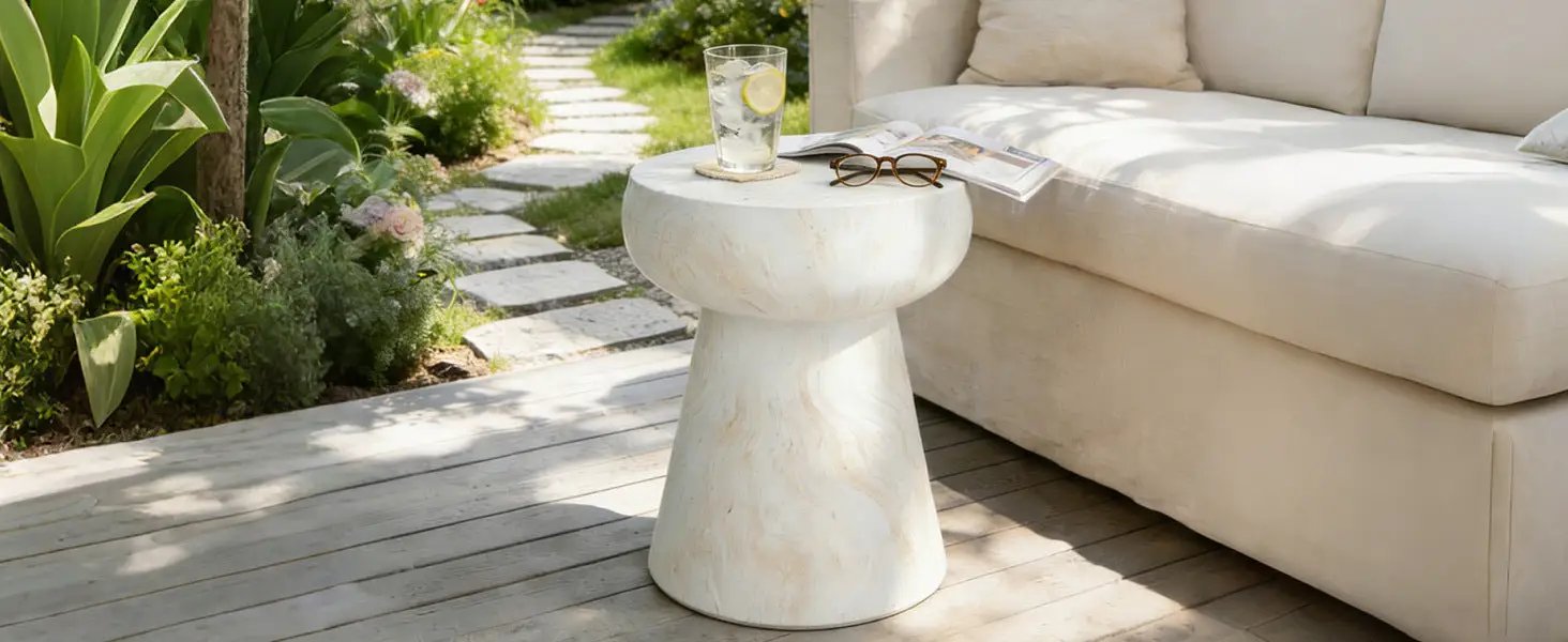U_Style Mushroom-Shaped Outdoor Concrete Side Table by HouseOfZazla