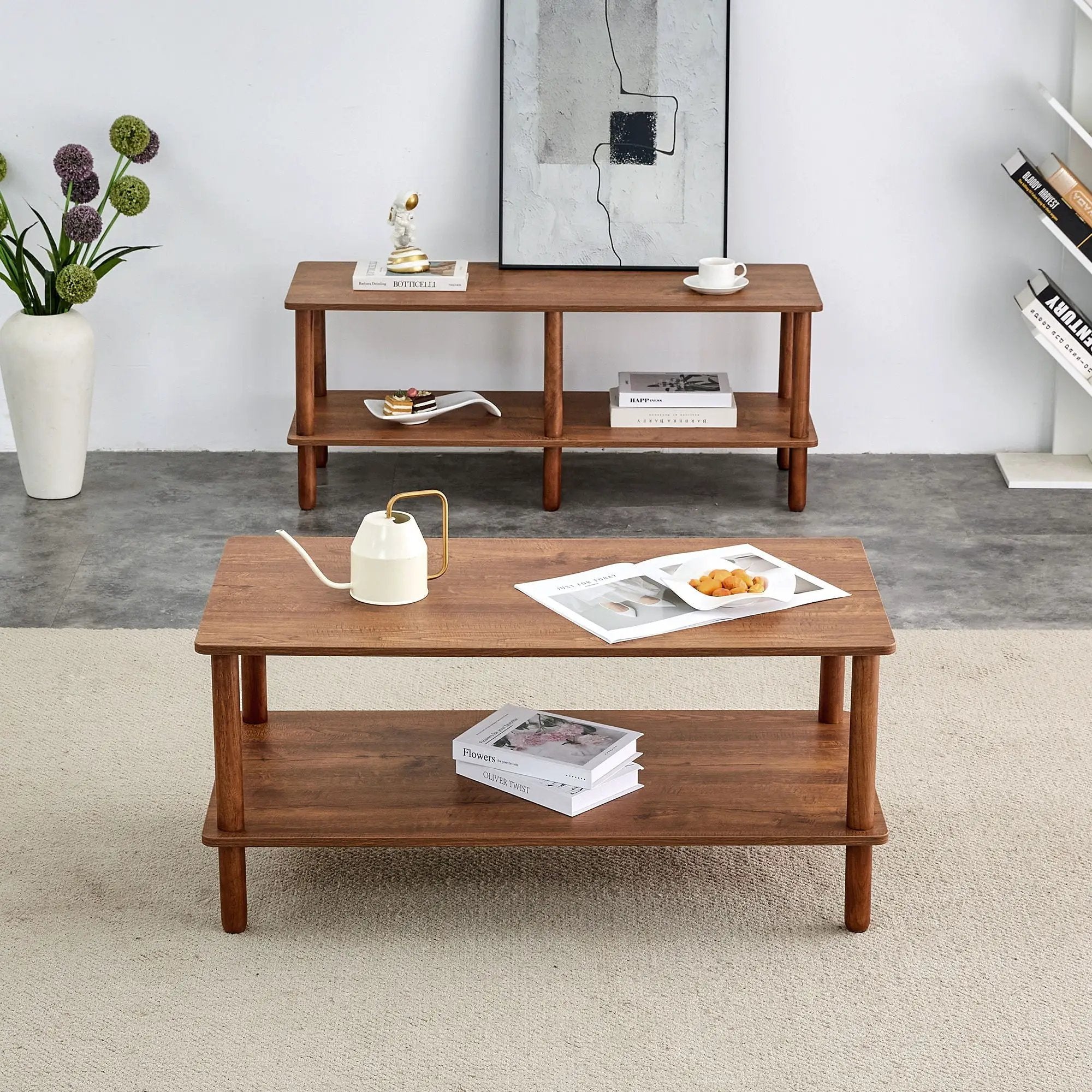 Modern 2 Tier Coffee Table With Open Storage Shelf For Living Room by Unique Piece Furniture