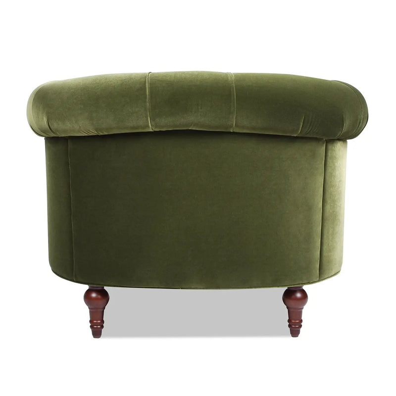 La Rosa Victorian Tufted Upholstered Accent Chair, Olive Green Performance Velvet by HouseOfZazla