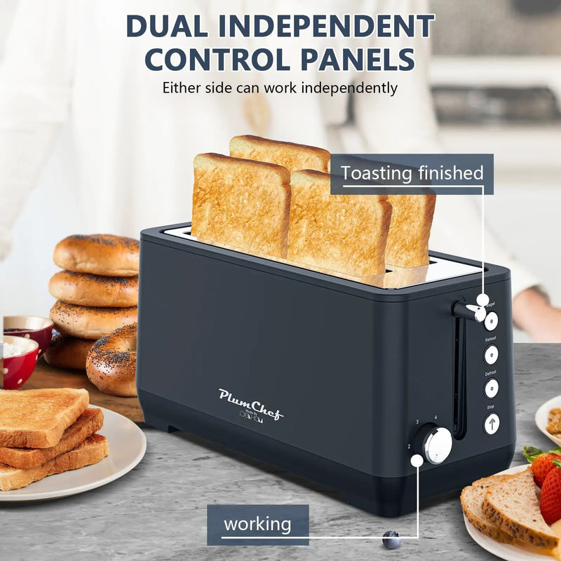 4-Slice Extra Wide Long Slot Toaster by HouseOfZazla