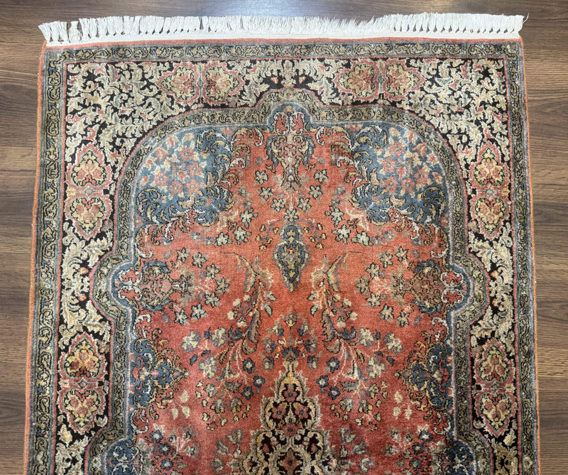 Indian Kashmiri Silk Rug 3x5, Fine 260 KPSI, Hand Knotted by Jewel Rugs