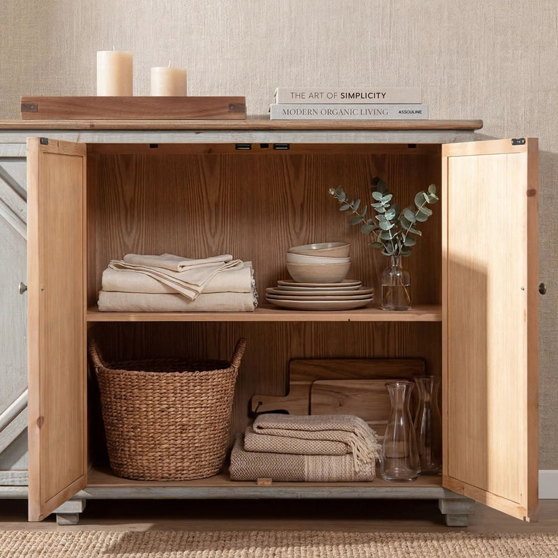 Colette - 6 Door Cabinet Sideboard - Brown by HouseOfZazla