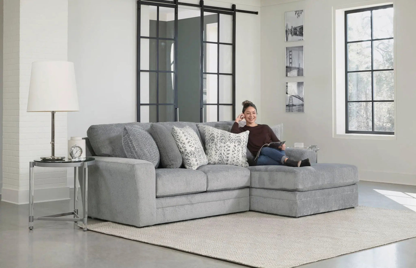 Glacier - Sectional With Included Accent Pillows by Unique Piece Furniture
