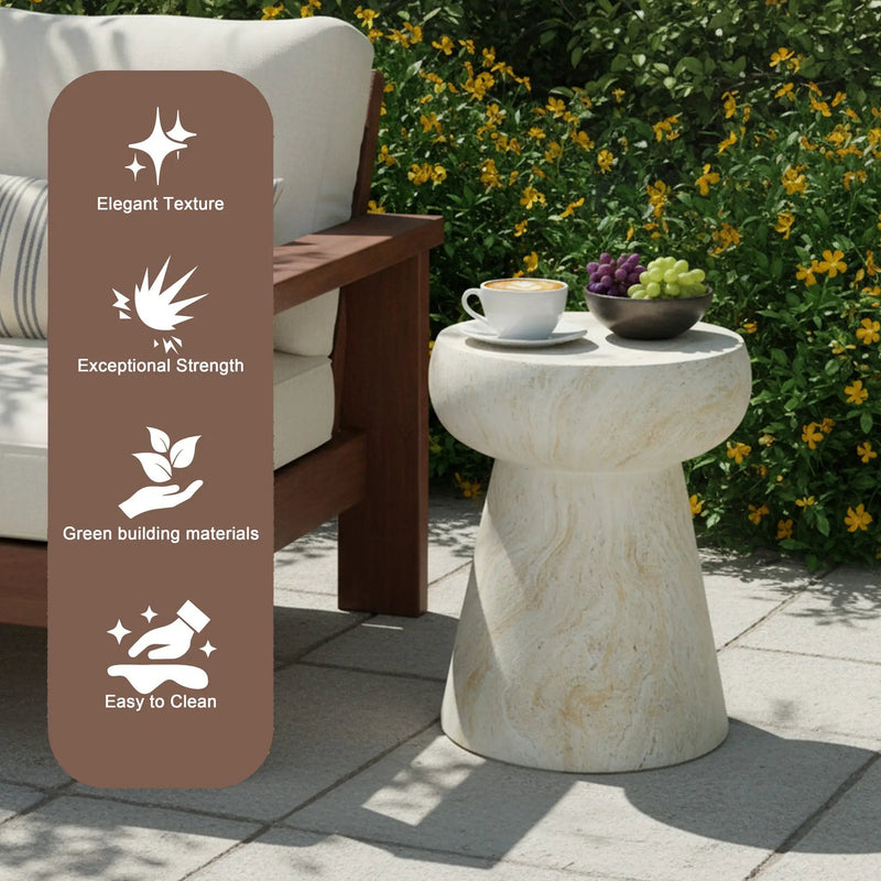 U_Style Mushroom-Shaped Outdoor Concrete Side Table by HouseOfZazla