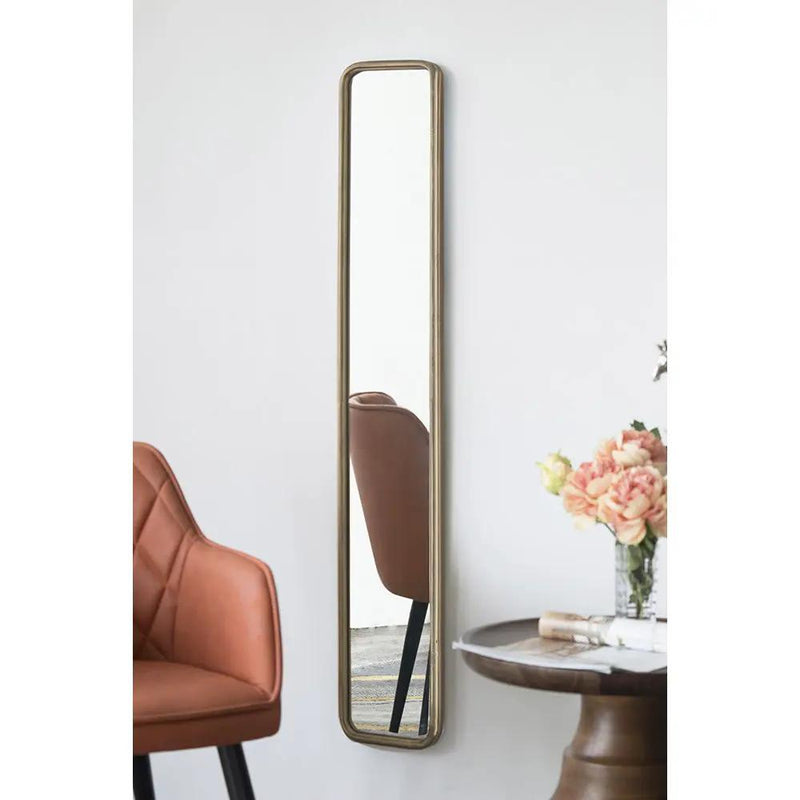 Full Length Mirror With AntiqueMetal Frame, Long Mirror For Hallway Living Room Bedroom Bathroom - Gold by HouseOfZazla