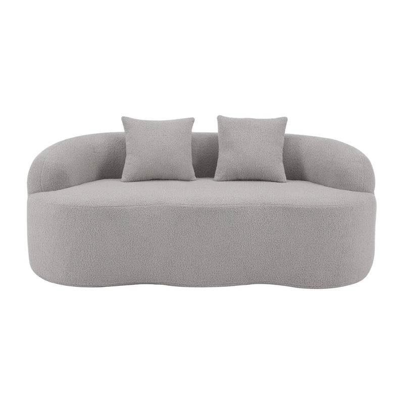 Curved Loveseat Sofa With Round Armrest by Unique Piece Furniture