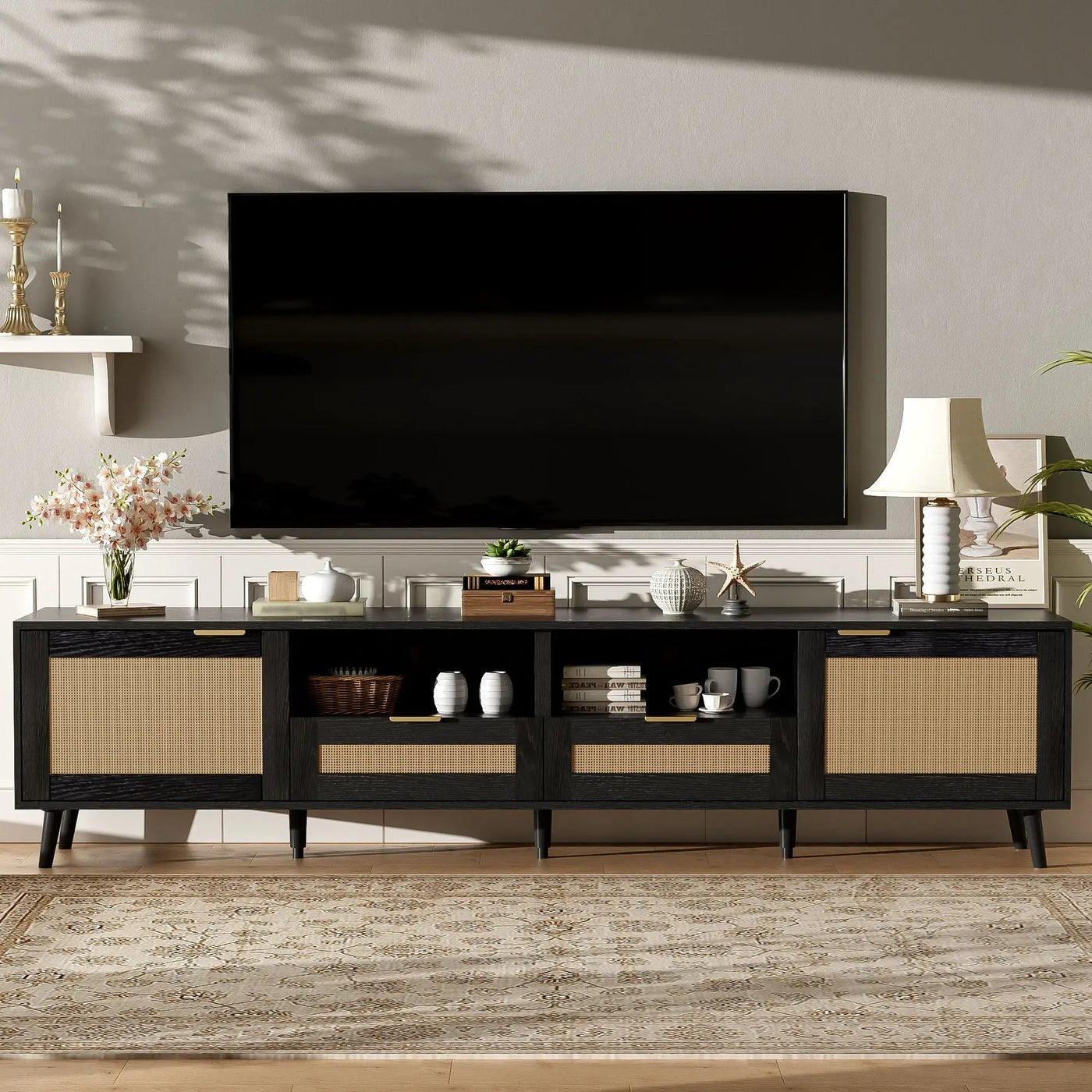 TV Stand, Media Console With Cable Management by Unique Piece Furniture
