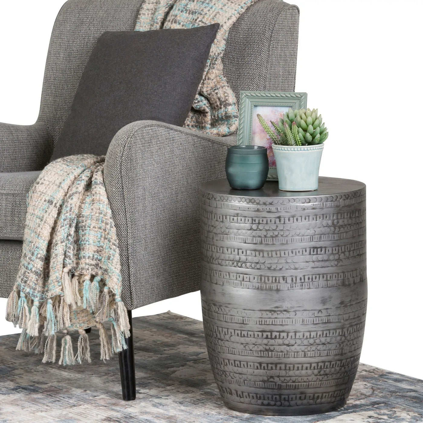 Johnsen - Handcrafted Large Metal Accent Table by Unique Piece Furniture