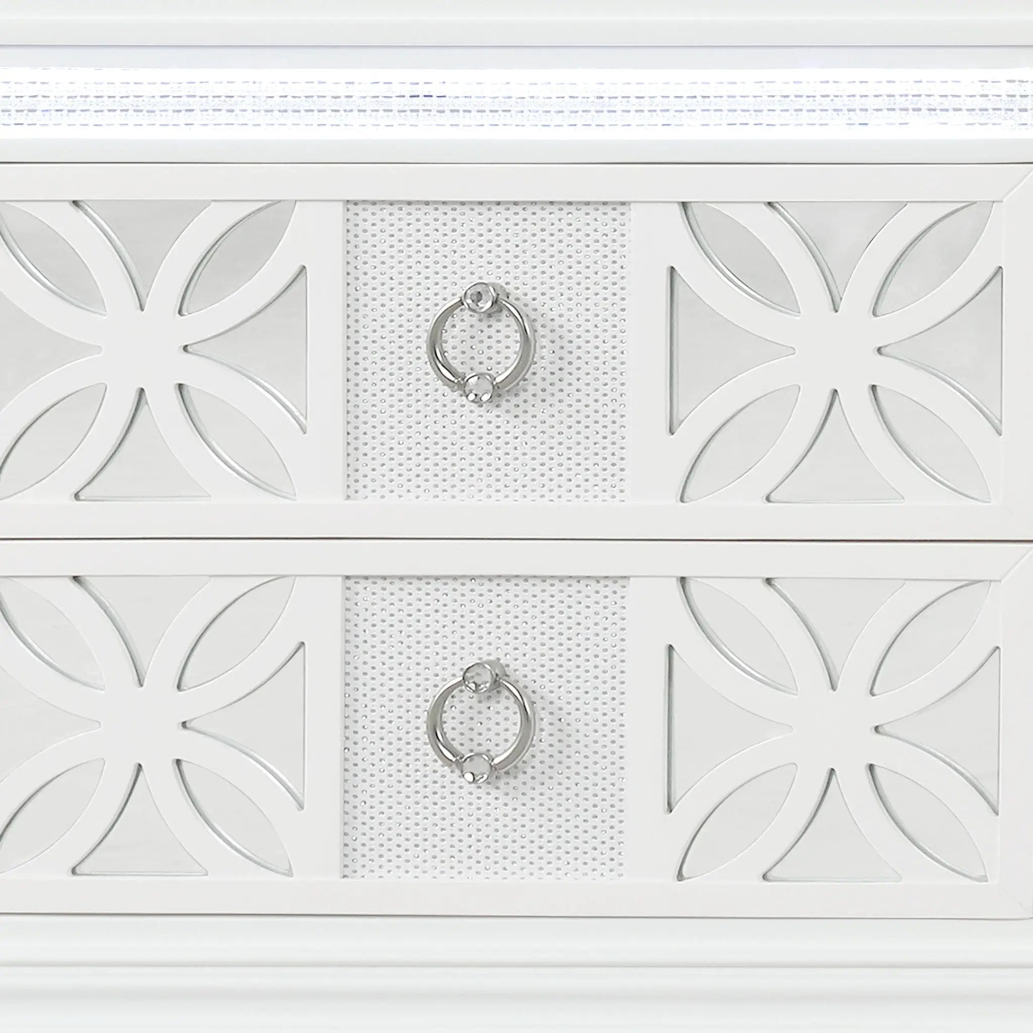 Abigale - 2 Drawer Nightstand With LED - White by HouseOfZazla