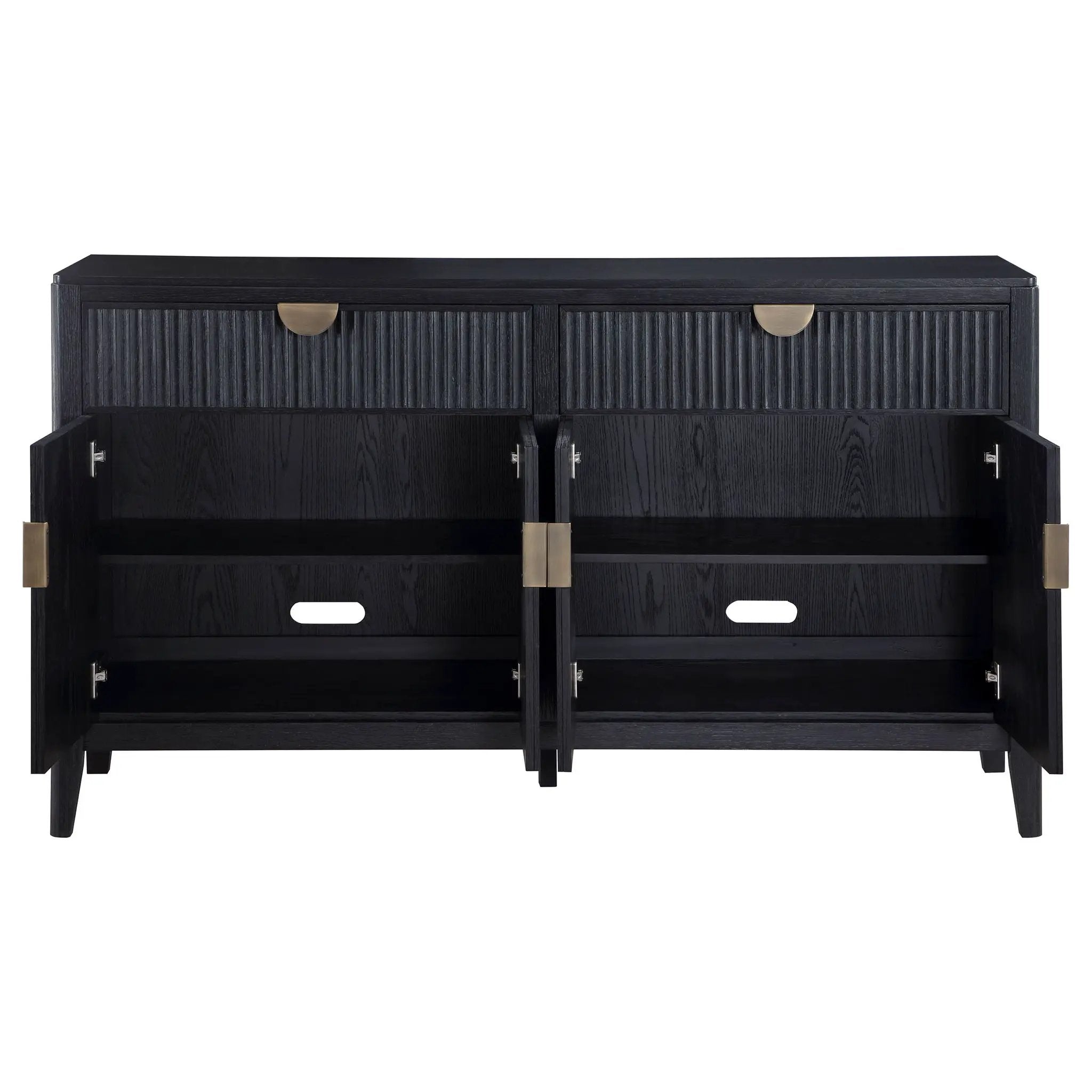 Brookmead 4-door Sideboard Buffet Storage Cabinet Black by Unique Piece Furniture