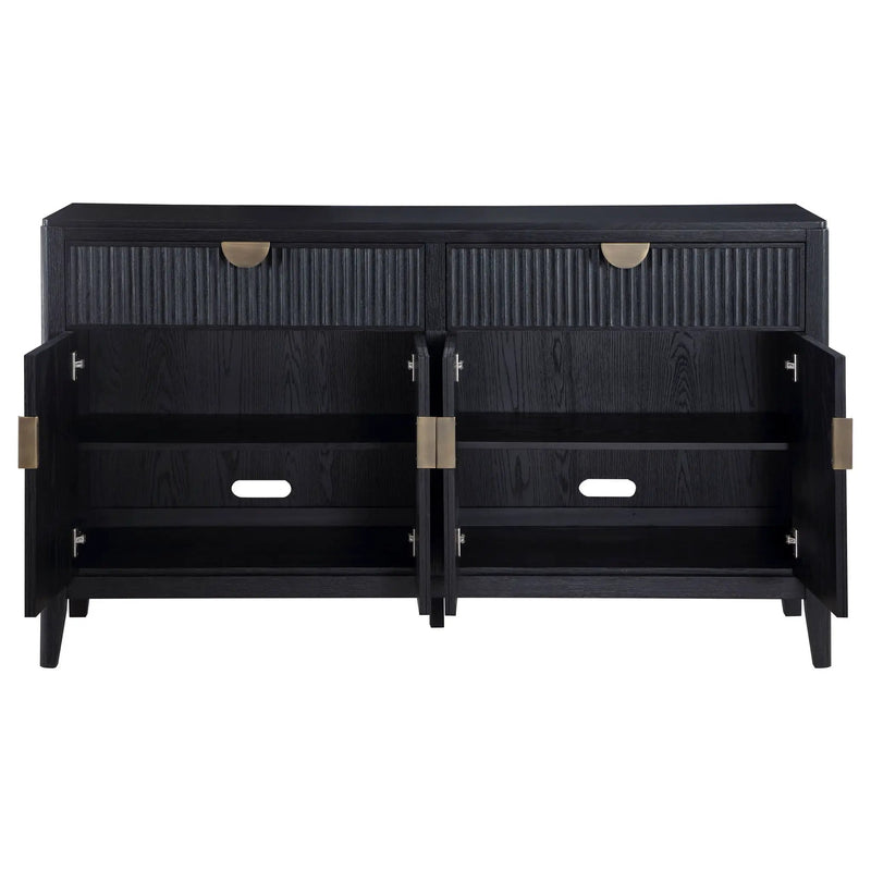 Brookmead 4-door Sideboard Buffet Storage Cabinet Black by Unique Piece Furniture