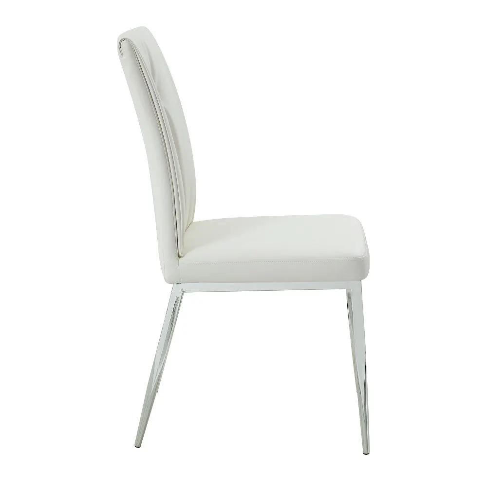 Kamaile - Side Chair (Set of 2) - Beige Synthetic Leather & Chrome by Unique Piece Furniture