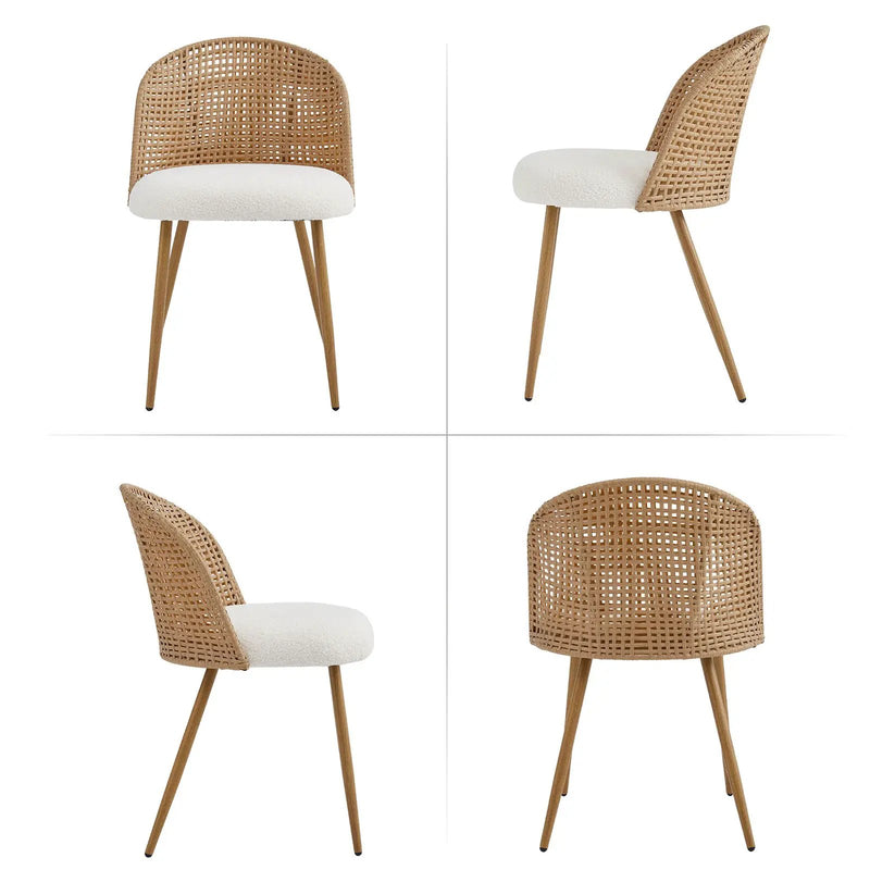 Round Wooden Dining Table + 4 Chairs Set by HouseOfZazla