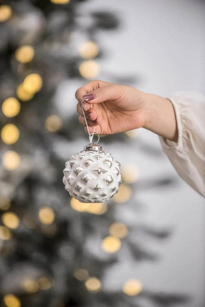 Christmas Ball Ornaments, Decorative Hanging Ball Christmas Tree Ornaments, For Holiday Party Decorations (Set of 12) - White by Unique Piece Furniture