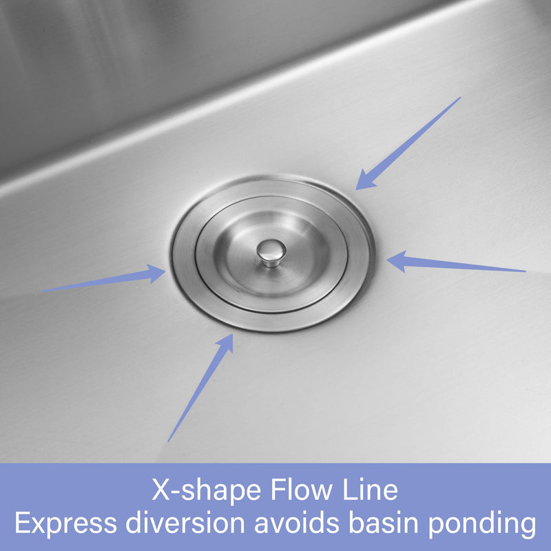 Modern Undermount Stainless Steel Kitchen Sink 16 Gauge, Deep Single Bowl by HouseOfZazla