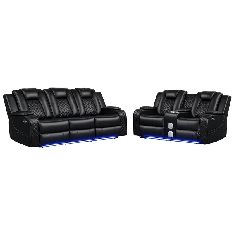 Benz - LED & Power Recliner With Adjustable Headrests And Ambient LED Lighting by HouseOfZazla