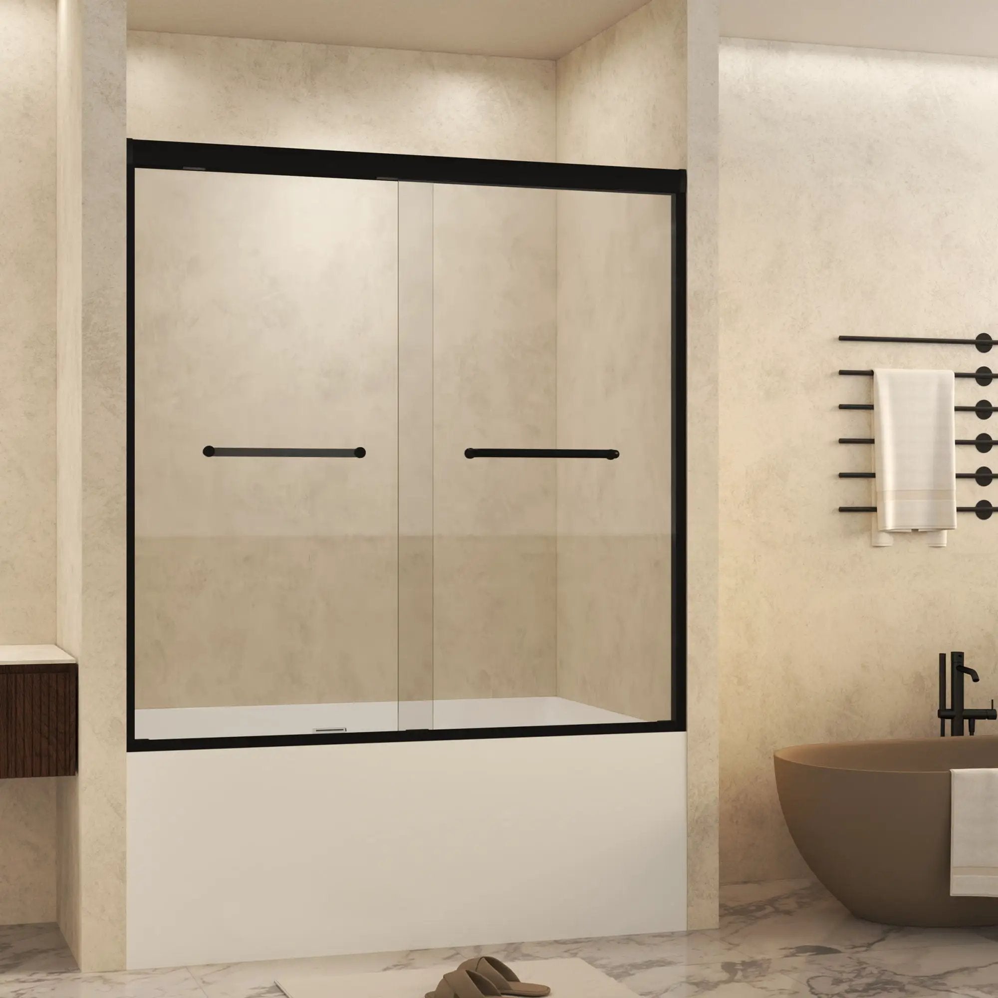 Double Sliding Shower Door With Explosion Proof Film